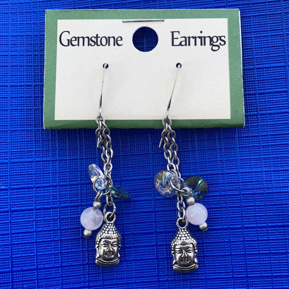 ⚜️Healing Gemstone Buddha Earrings!